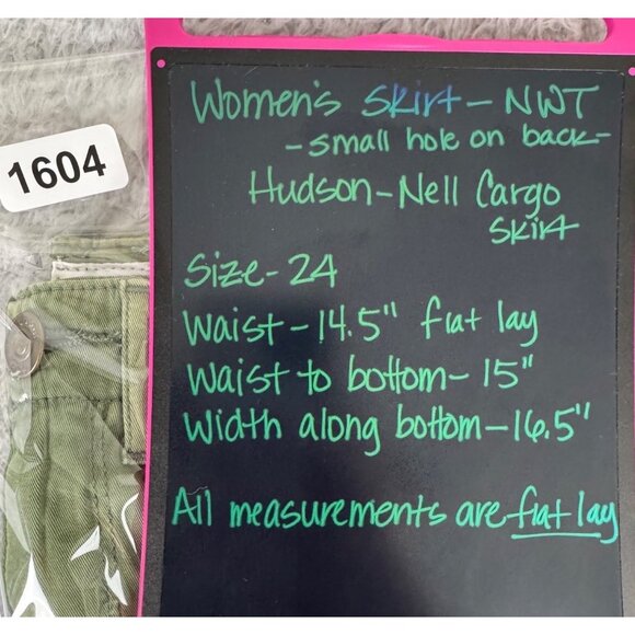 Hudson Nell Cargo Skirt Womens Sz 24 OliveGreen Cotton Blend NWT Y2K Style *Read - Picture 13 of 14